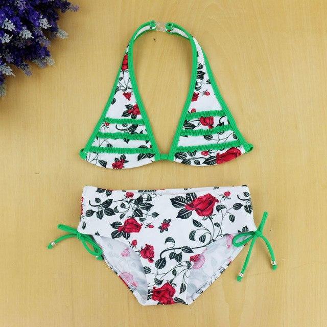 2 Piece Rose Patter Bikini