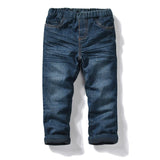 Elastic Waist Embroidered Design Jeans