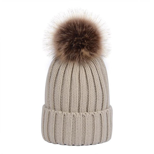 Knitted Pom Pom Winter Beanie