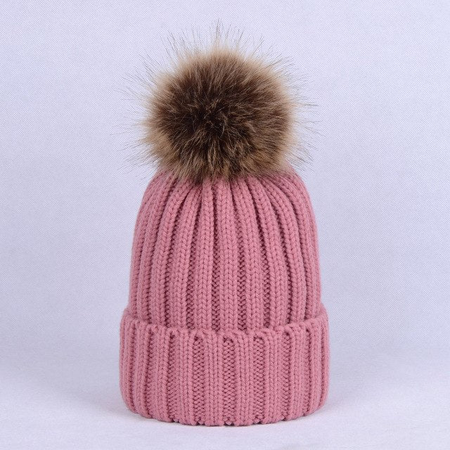 Knitted Pom Pom Winter Beanie