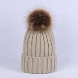 Knitted Pom Pom Winter Beanie