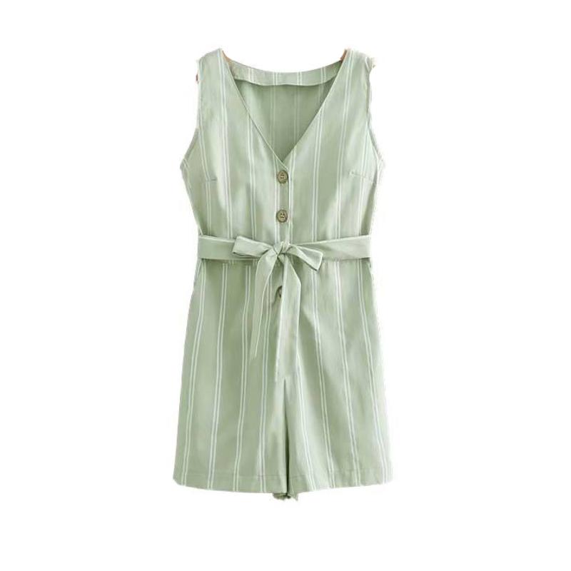 V-Neck Bow Knot Candy Playsuit
