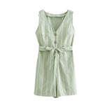V-Neck Bow Knot Candy Playsuit